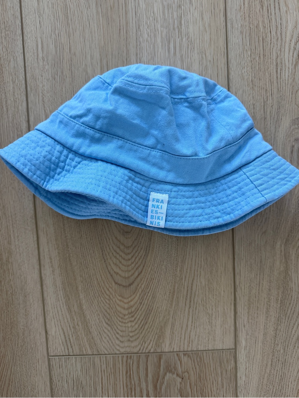 Frankie's Bikinis Sky Blue Bucket Hat with Branded Tag